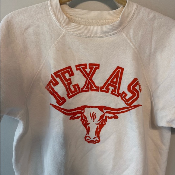 Vintage White University of Texas Short Sleeve Sweatshirt - Picture 2 of 4